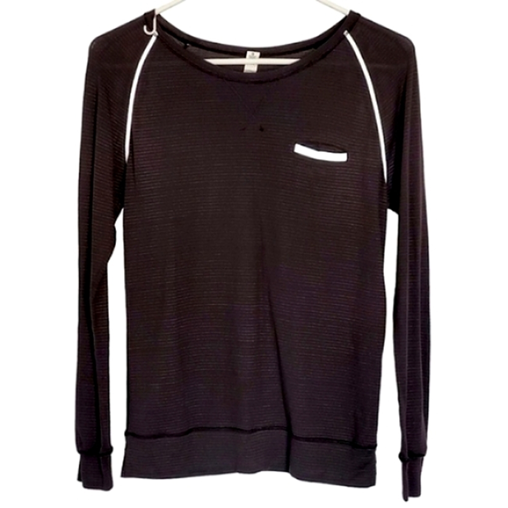 1045 * Lululemon Athletica Weightless Crew Top Reflective Black Size 2/XS